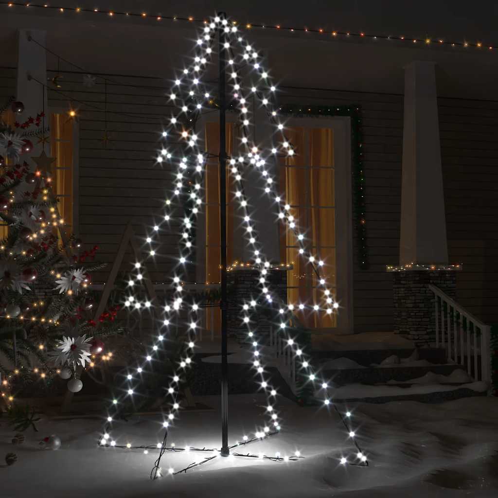 lysende juletræ 98x150 cm 200 LED'er indendørs/udendørs