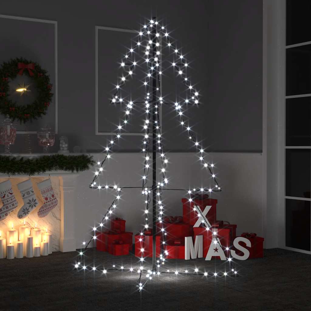 lysende juletræ 98x150 cm 200 LED'er indendørs/udendørs