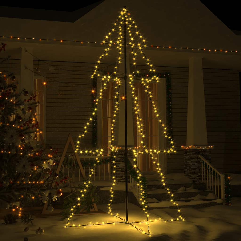 lysende juletræ 120x220 cm 300 LED'er indendørs/udendørs