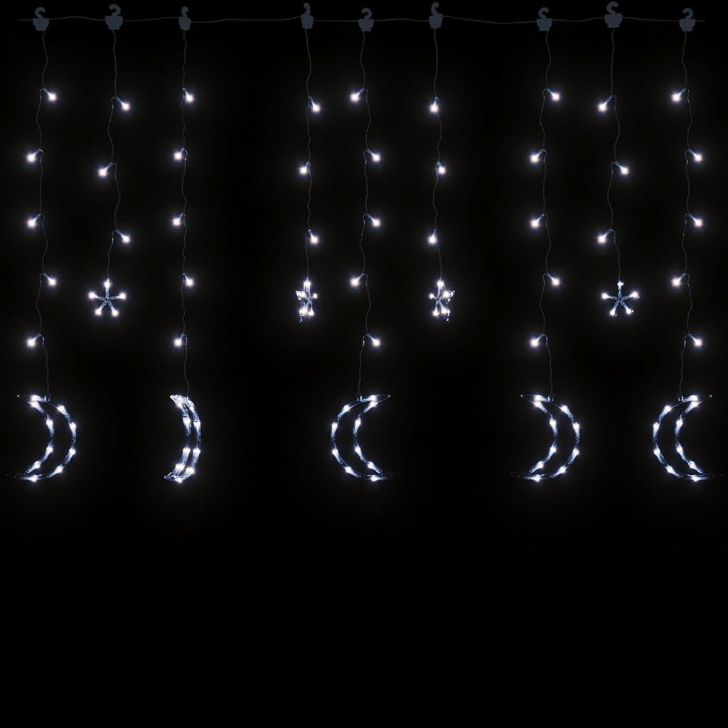 fairy lights-lyskæder stjerne og måne 345 LED'er kold hvid