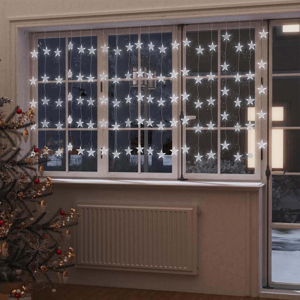 LED-lysgardin med stjerner 500 LED'er 8 funktioner kold hvid