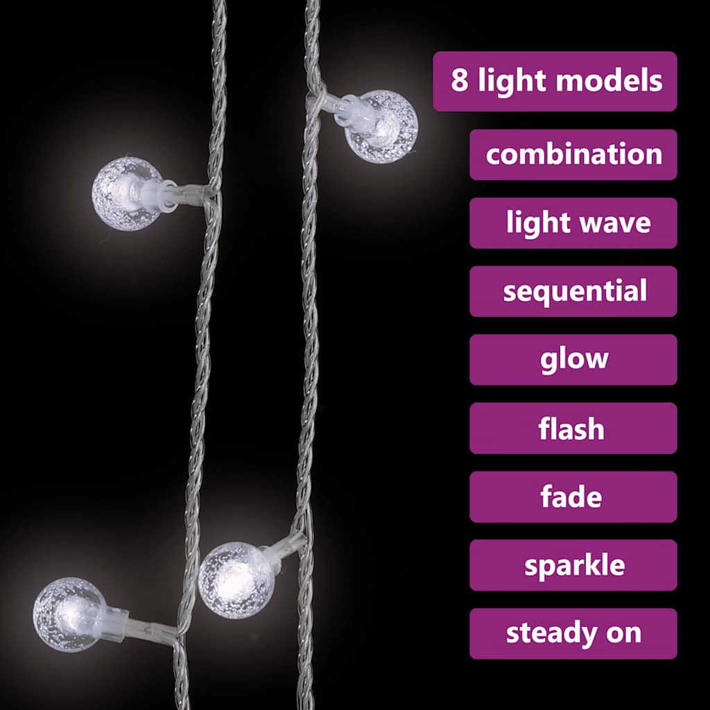 fairy lights-lyskæder 40 m 400 LED'er 8 funktioner kold hvid