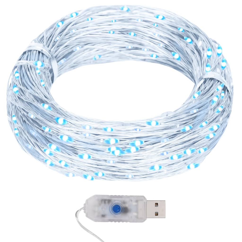 fairylights-lyskæde 40 m 400 LED'er 8 funktioner kold hvid