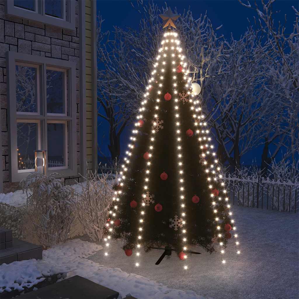 lysnet til juletræ 250 lysdioder 250 cm kold hvidt lys