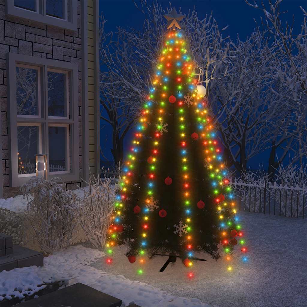 lysnet til juletræ 250 lysdioder 250 cm flerfarvet