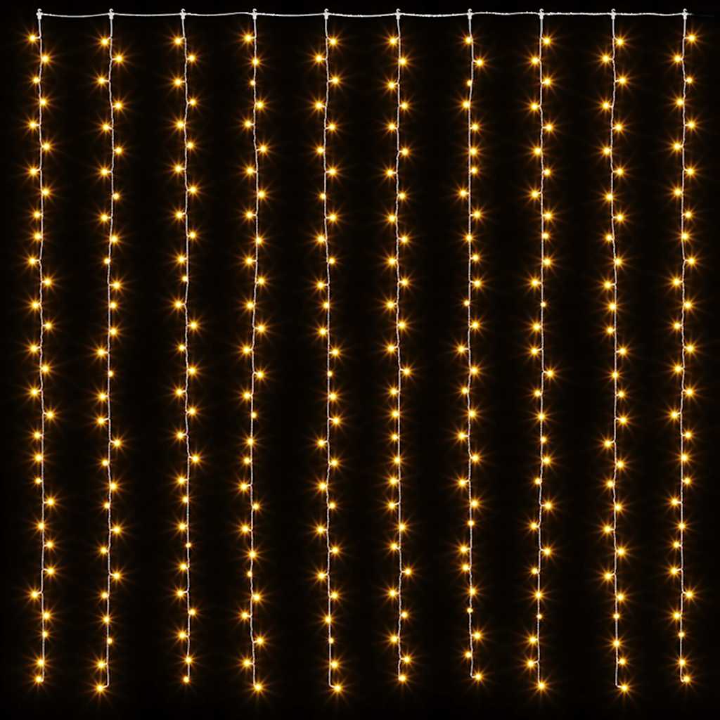 lysgardin 3x3 m 300 LED'er 8 funktioner varm hvid