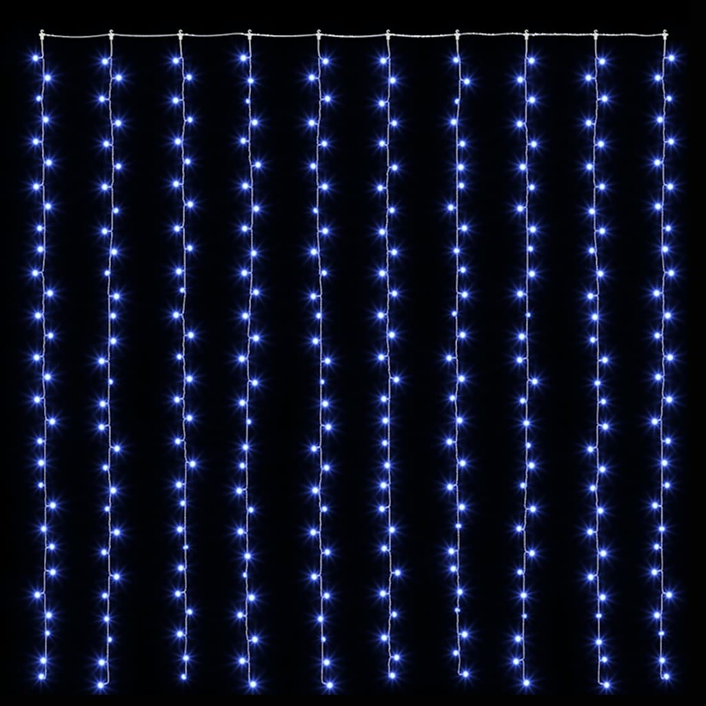 lysgardin 3x3 m 300 LED'er 8 funktioner blå
