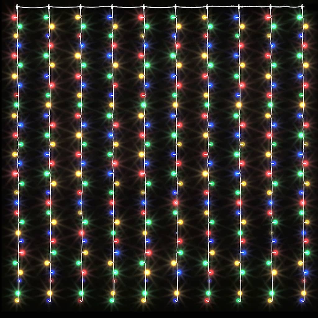 lysgardin 3x3 m 300 LED'er 8 funktioner flerfarvet