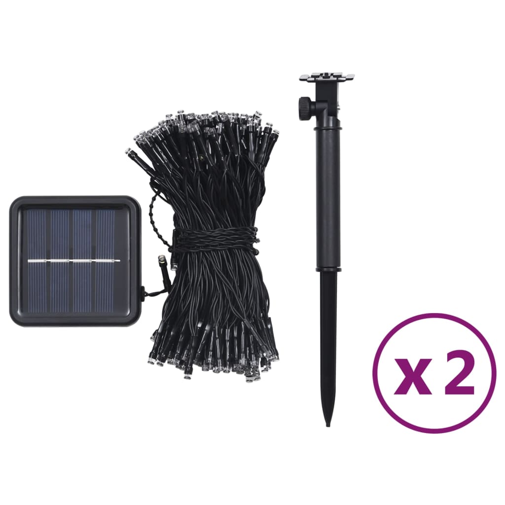 lyskæder 2 stk. 2x200 LED inde/ude soldrevet blå