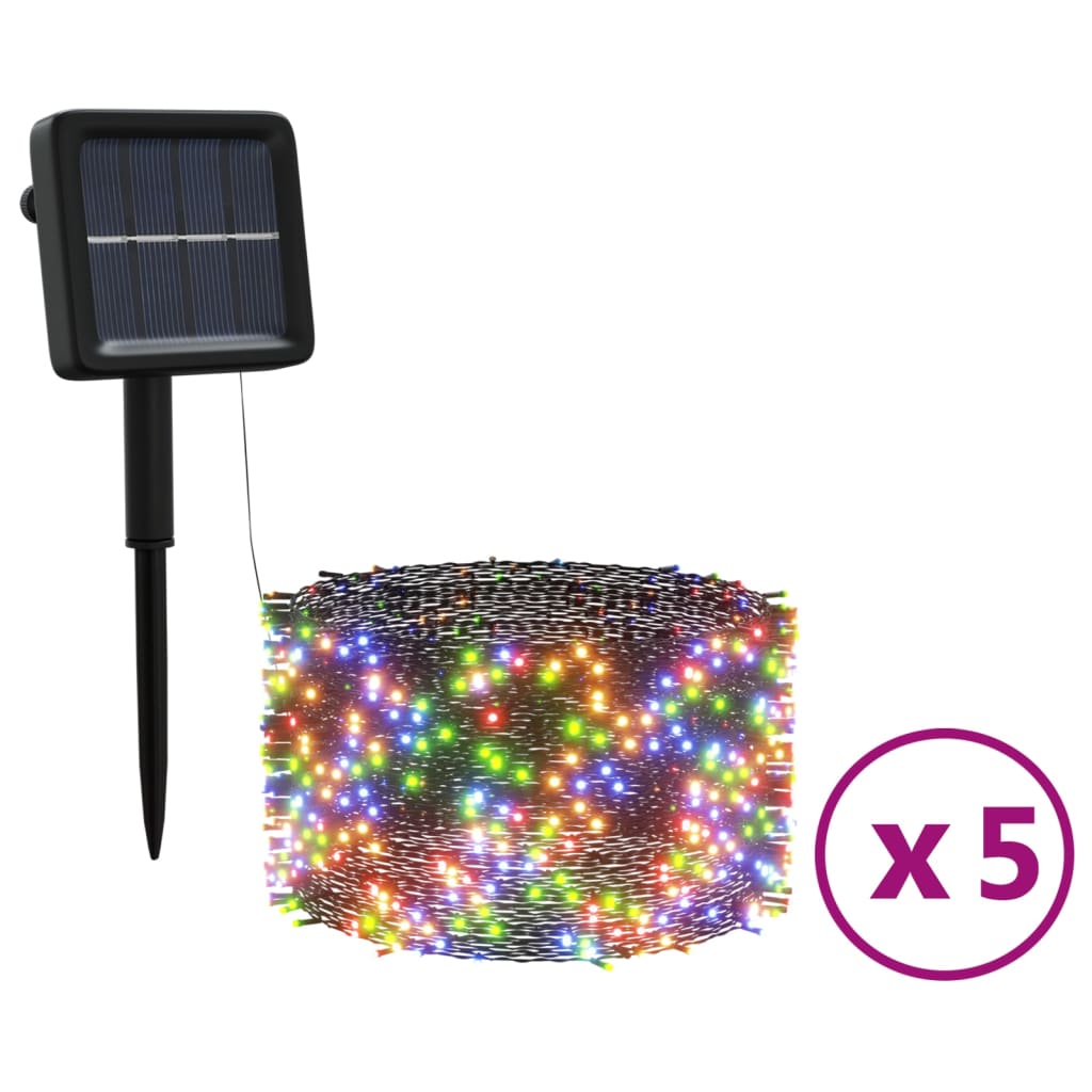 lyskæder 5 stk. 5x200 LED inde/ude soldrevet kold hvid