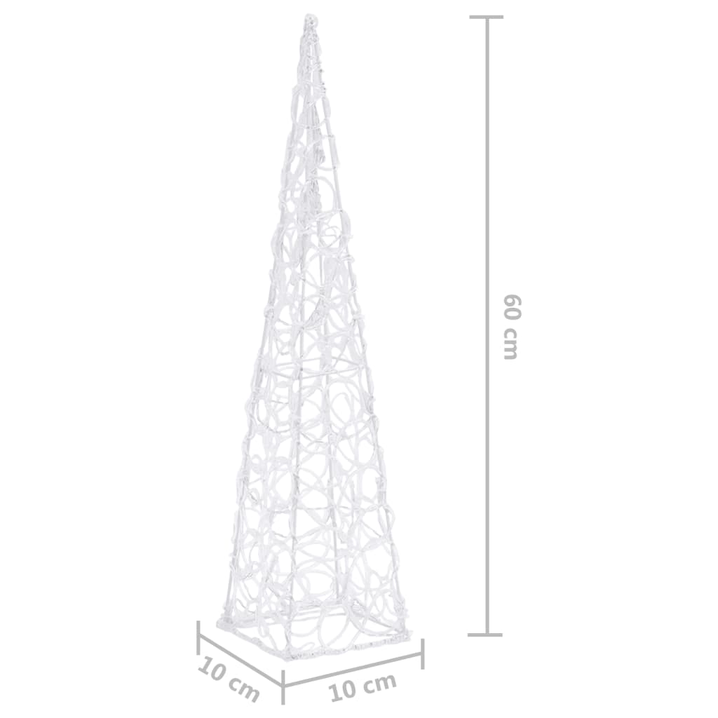 dekorativ LED-lyskegle 60 cm akryl blå
