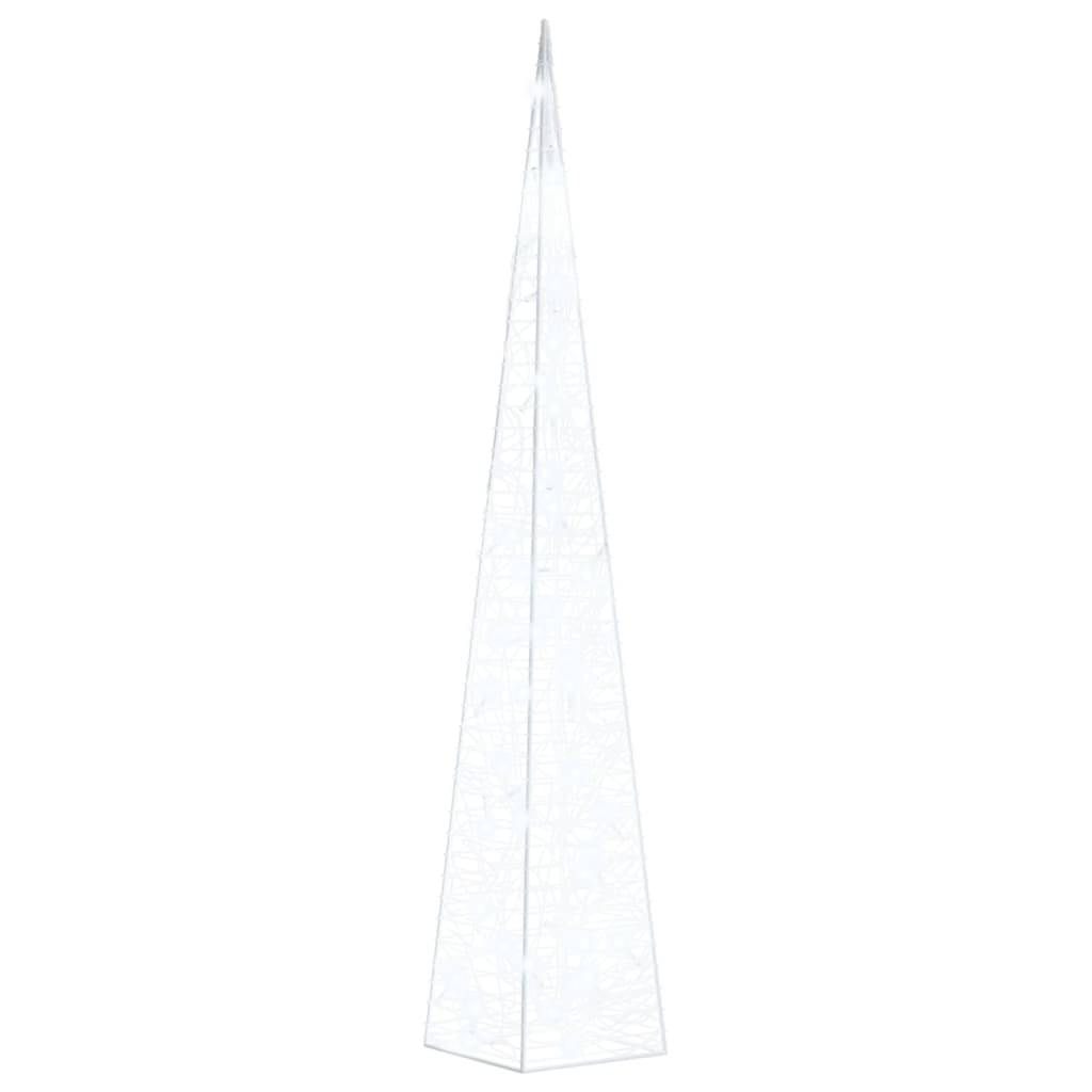 dekorativ LED-lyskegle 90 cm akryl kold hvid