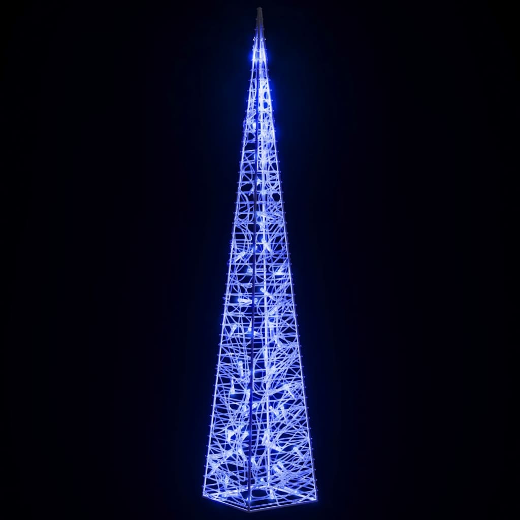 dekorativ LED-lyskegle 120 cm akryl blå