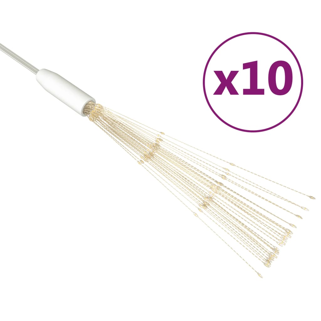 udendørslys fyrværkeridesign 10 stk. 20 cm 1400 LED varm hvid