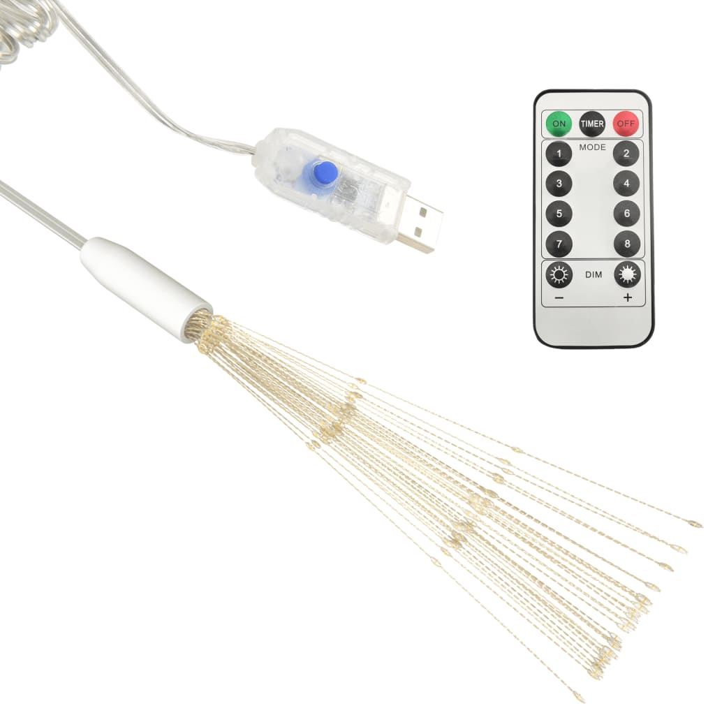 udendørslys fyrværkeridesign 10 stk. 20 cm 1400 LED varm hvid