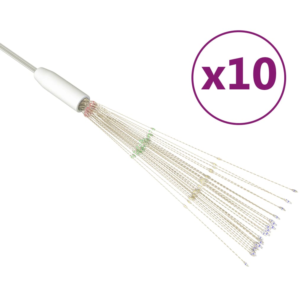 udendørslys fyrværkeridesign 10 stk. 20 cm 1400 LED flerfarvet