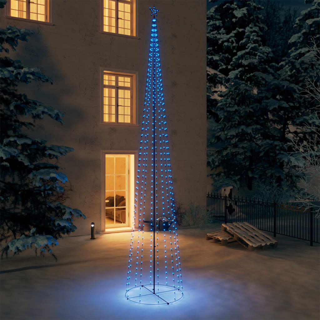 lysende juletræ 160x500 cm 752 LED'er blåt lys