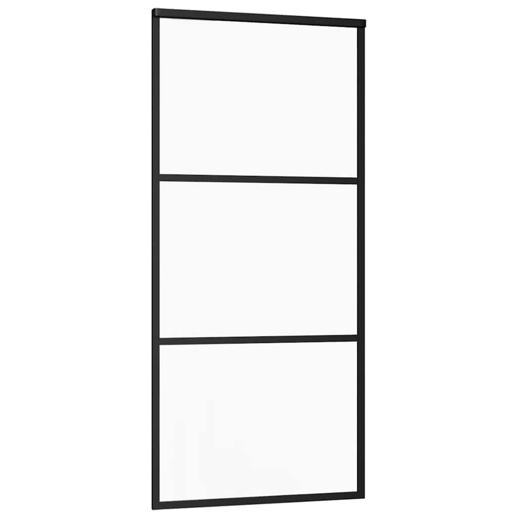 skydedør 90x205 cm sikkerhedsglas og aluminium sort