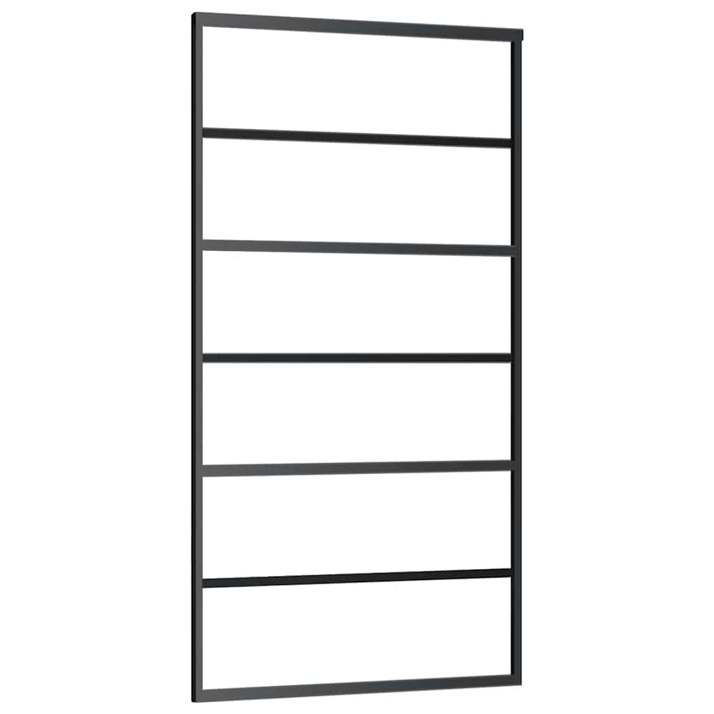 skydedør 102x205 cm sikkerhedsglas og aluminium  sort