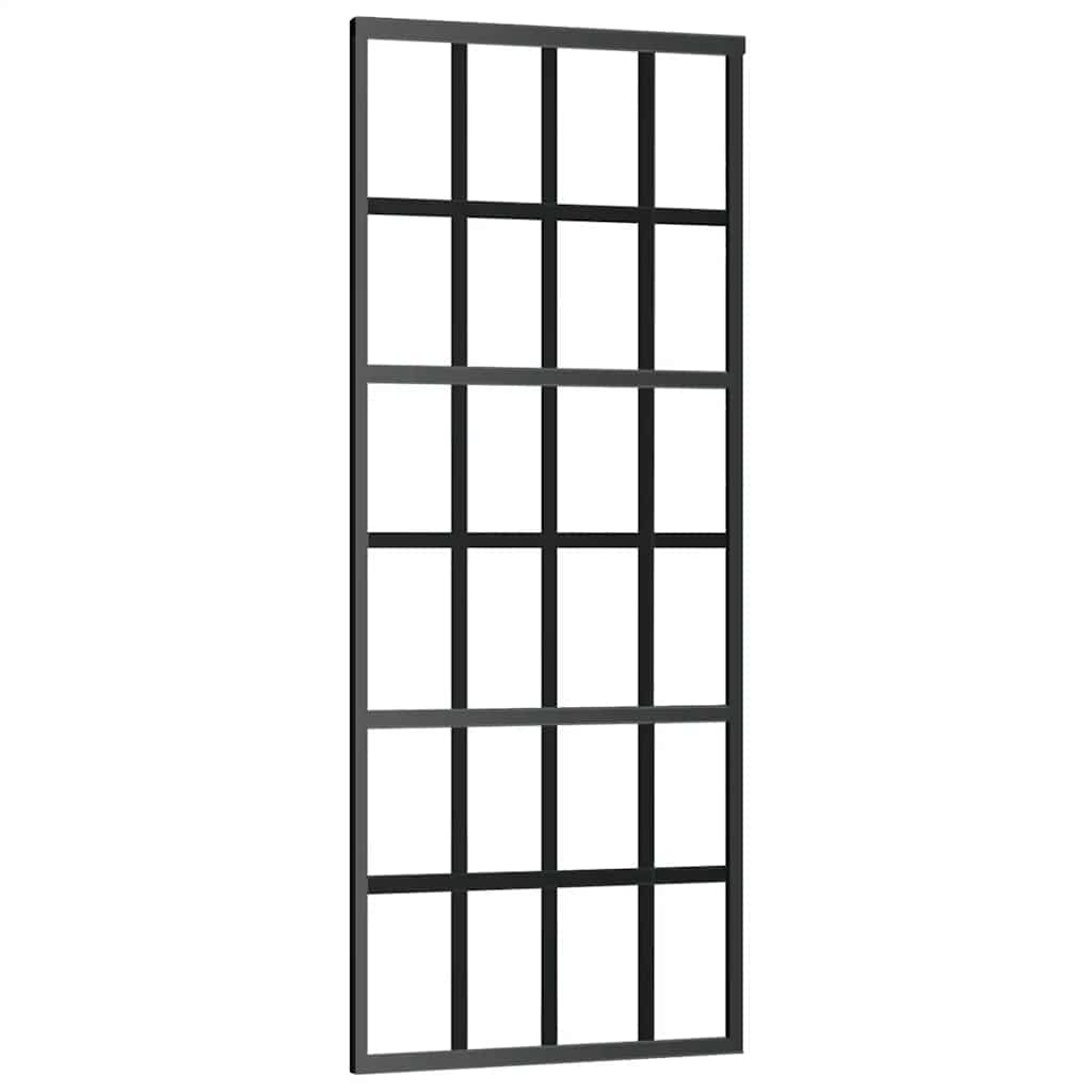 skydedør sikkerhedsglas og aluminium 76x205 cm sort
