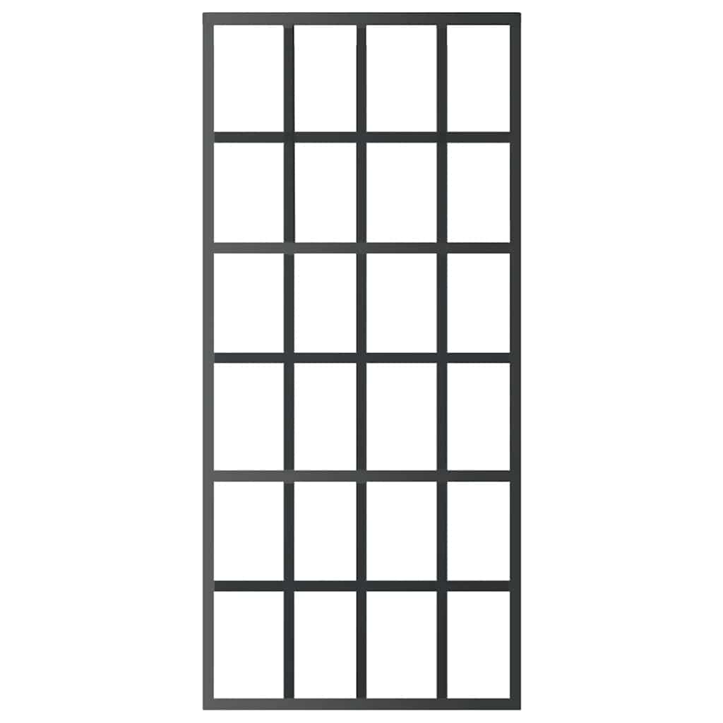 skydedør 90x205 cm sikkerhedsglas og aluminium sort