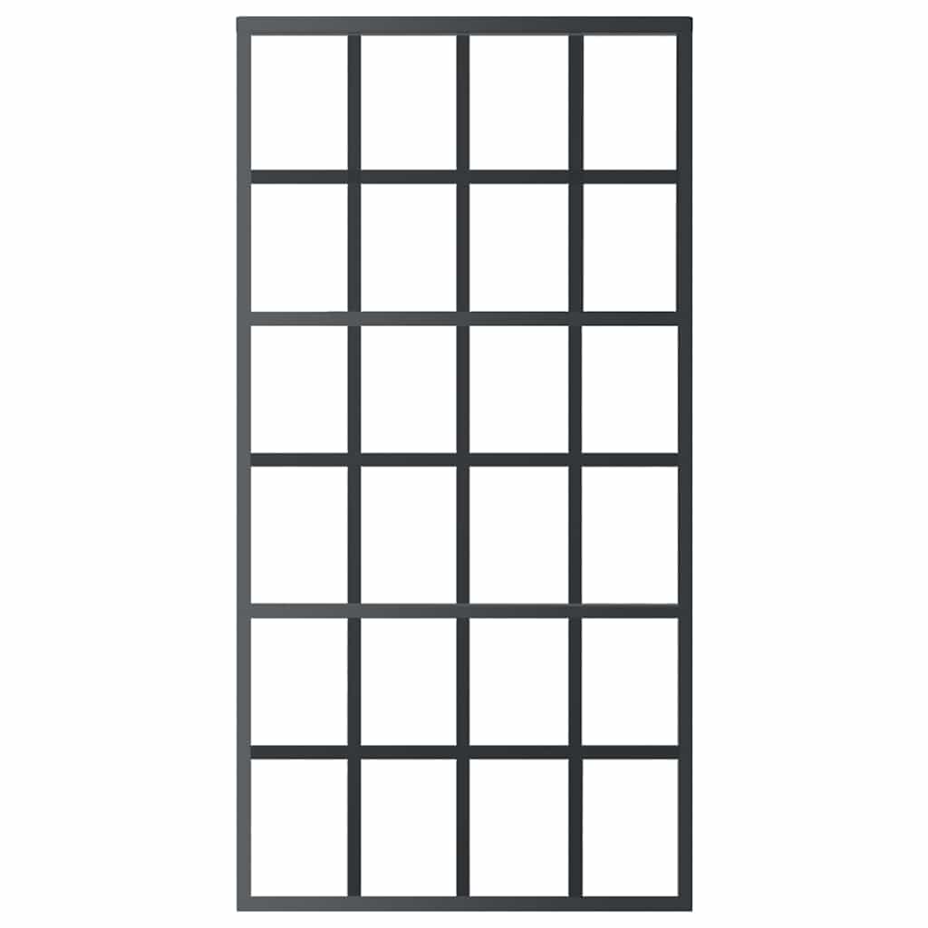skydedør 102x205 cm sikkerhedsglas og aluminium  sort