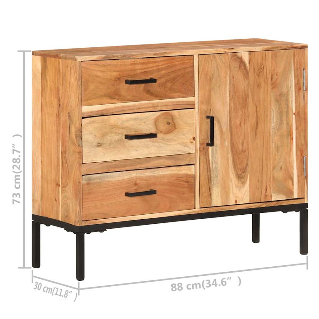 skænk 88x30x73 cm massivt akacietræ