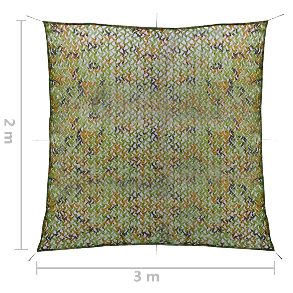 camouflagenet med opbevaringstaske 2x3 m grøn