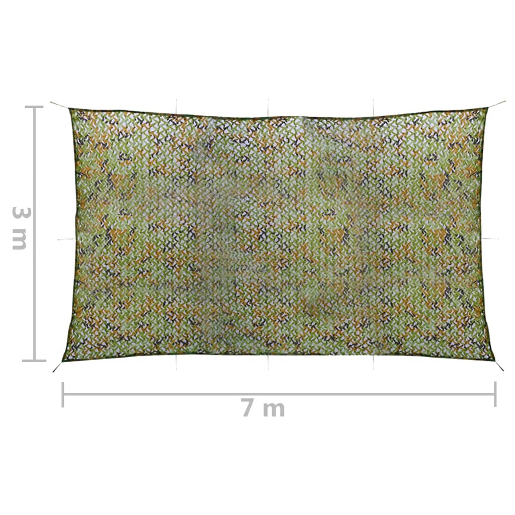 camouflagenet med opbevaringstaske 3x7 m grøn