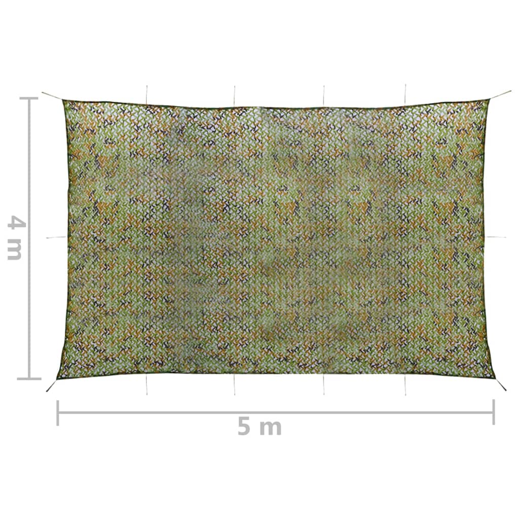 camouflagenet med opbevaringstaske 4x5 m grøn
