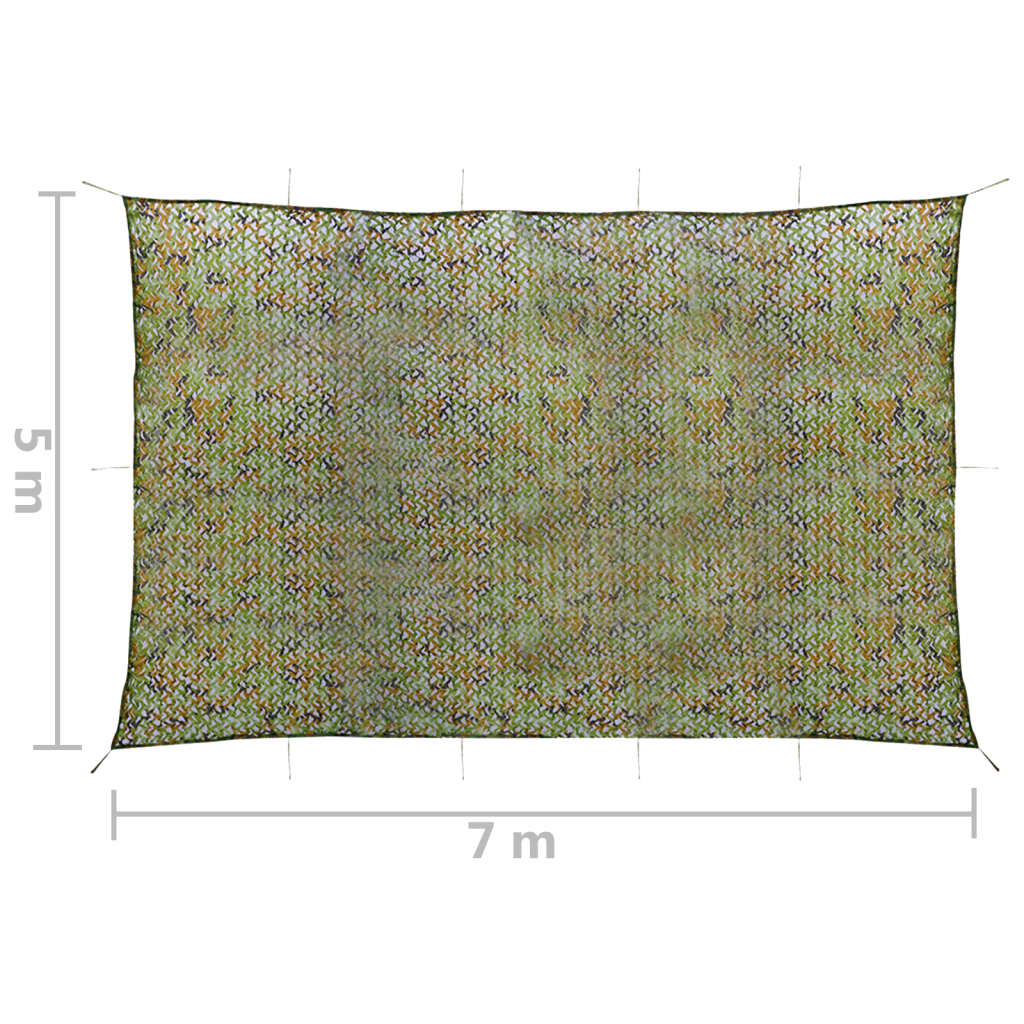camouflagenet med opbevaringstaske 5x7 m grøn