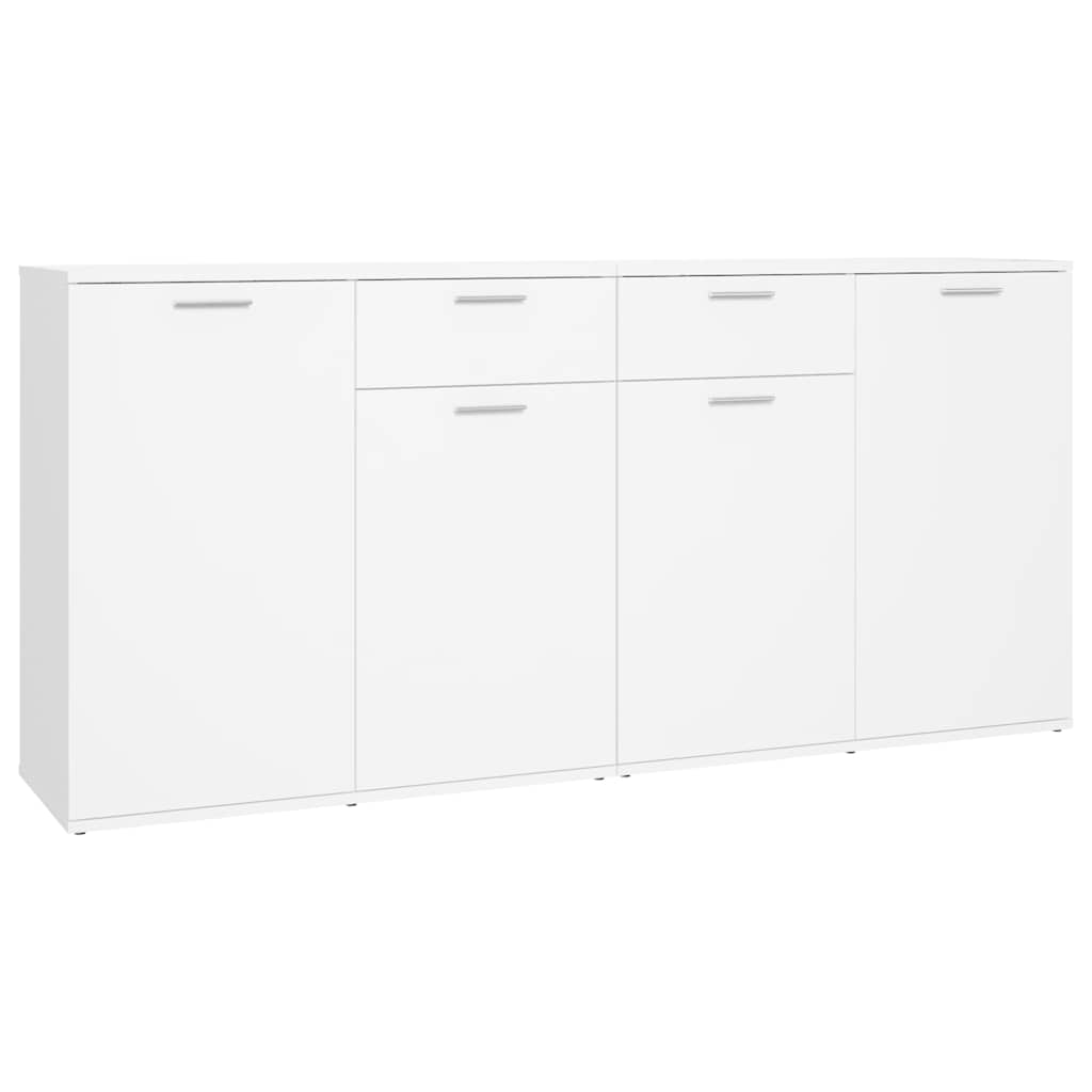 skænk 160x36x75 cm konstrueret træ hvid