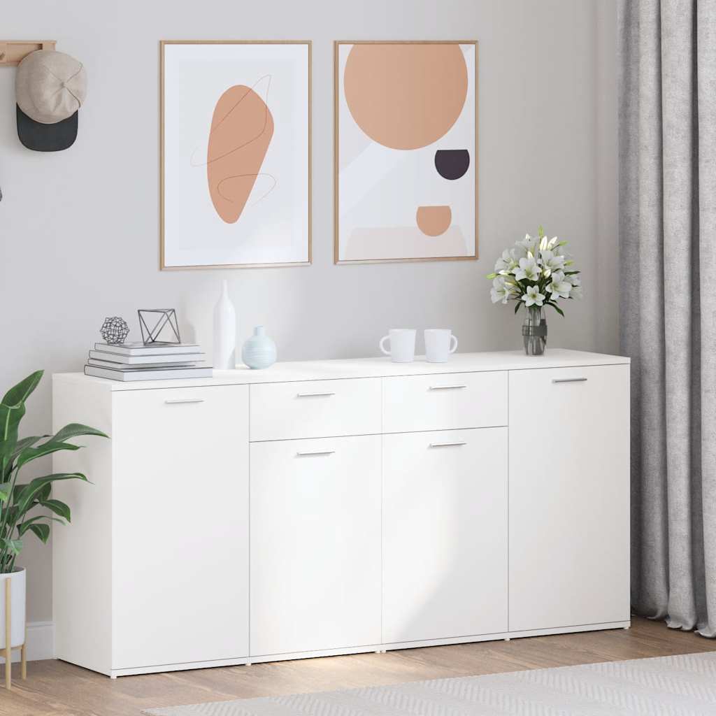 skænk 160x36x75 cm konstrueret træ hvid