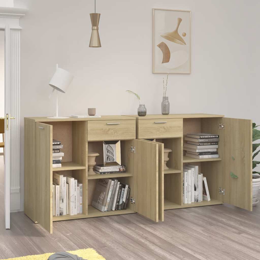 skænk 160x36x75 cm konstrueret træ sonoma-eg