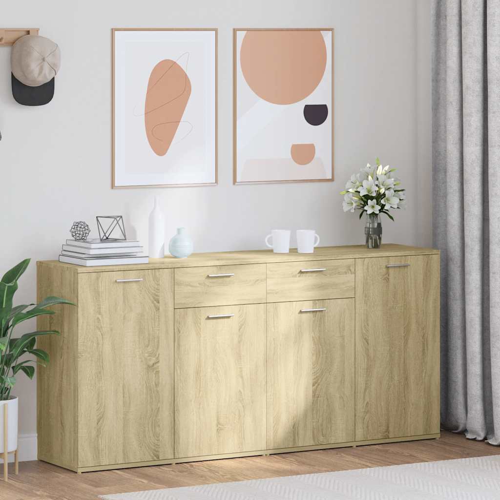 skænk 160x36x75 cm konstrueret træ sonoma-eg