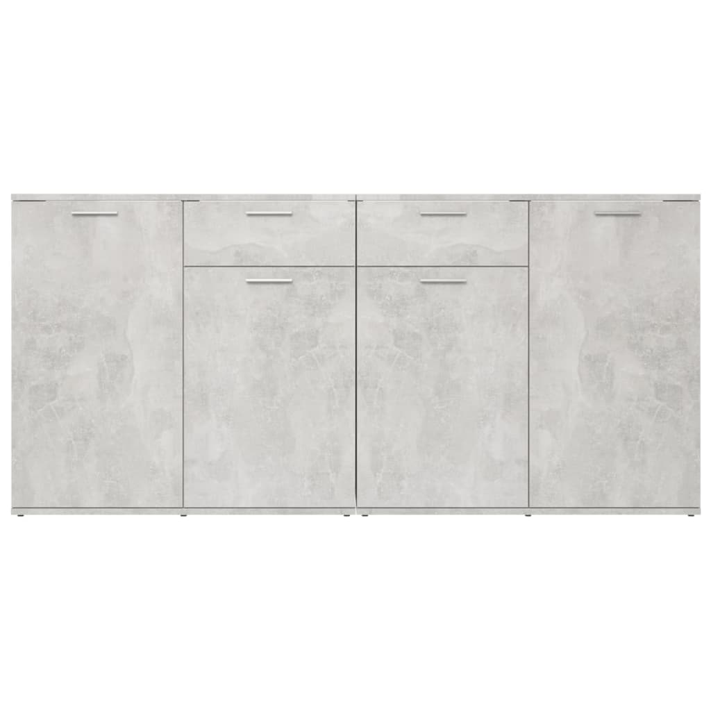 skænk 160x36x75 cm konstrueret træ betongrå