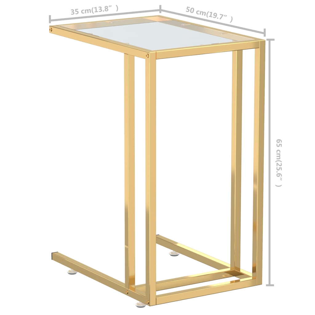 sidebord 50x35x65 cm hærdet glas transparent
