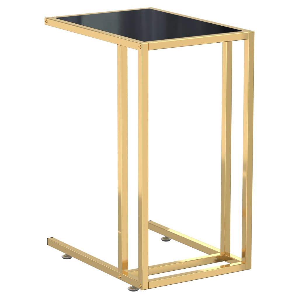 sidebord 50x35x65 cm hærdet glas sort