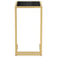 sidebord 50x35x65 cm hærdet glas sort