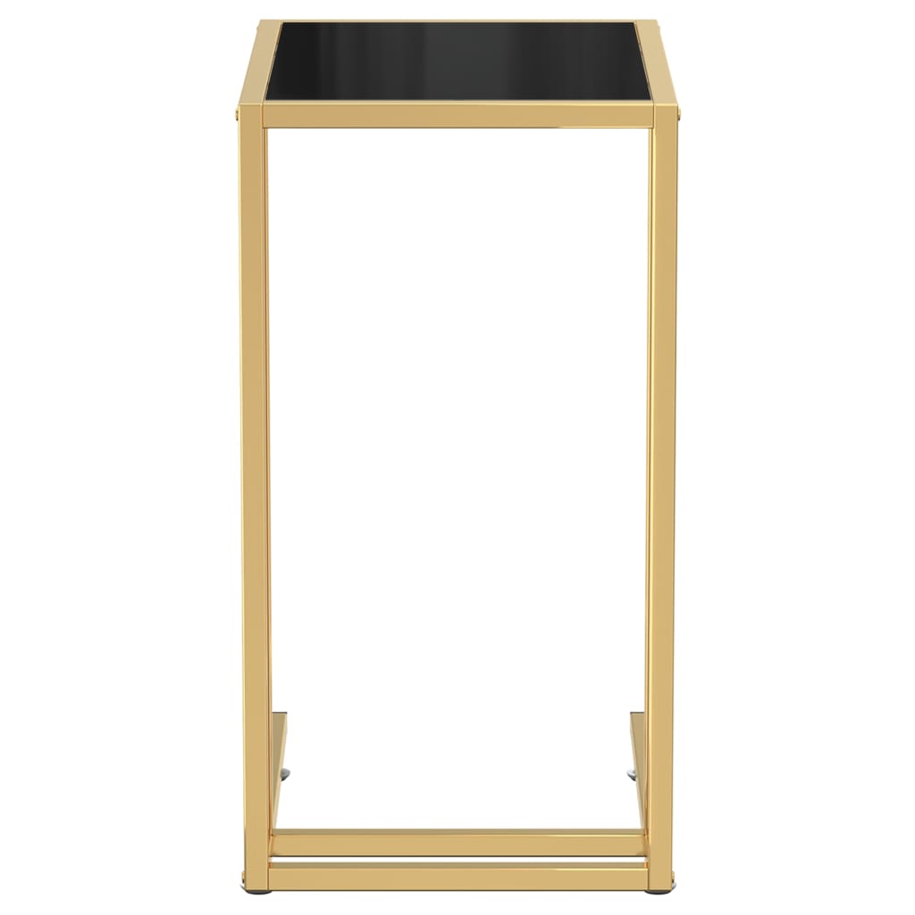 sidebord 50x35x65 cm hærdet glas sort