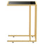 sidebord 50x35x65 cm hærdet glas sort