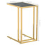 sidebord 50x35x65 cm hærdet glas sort marmor