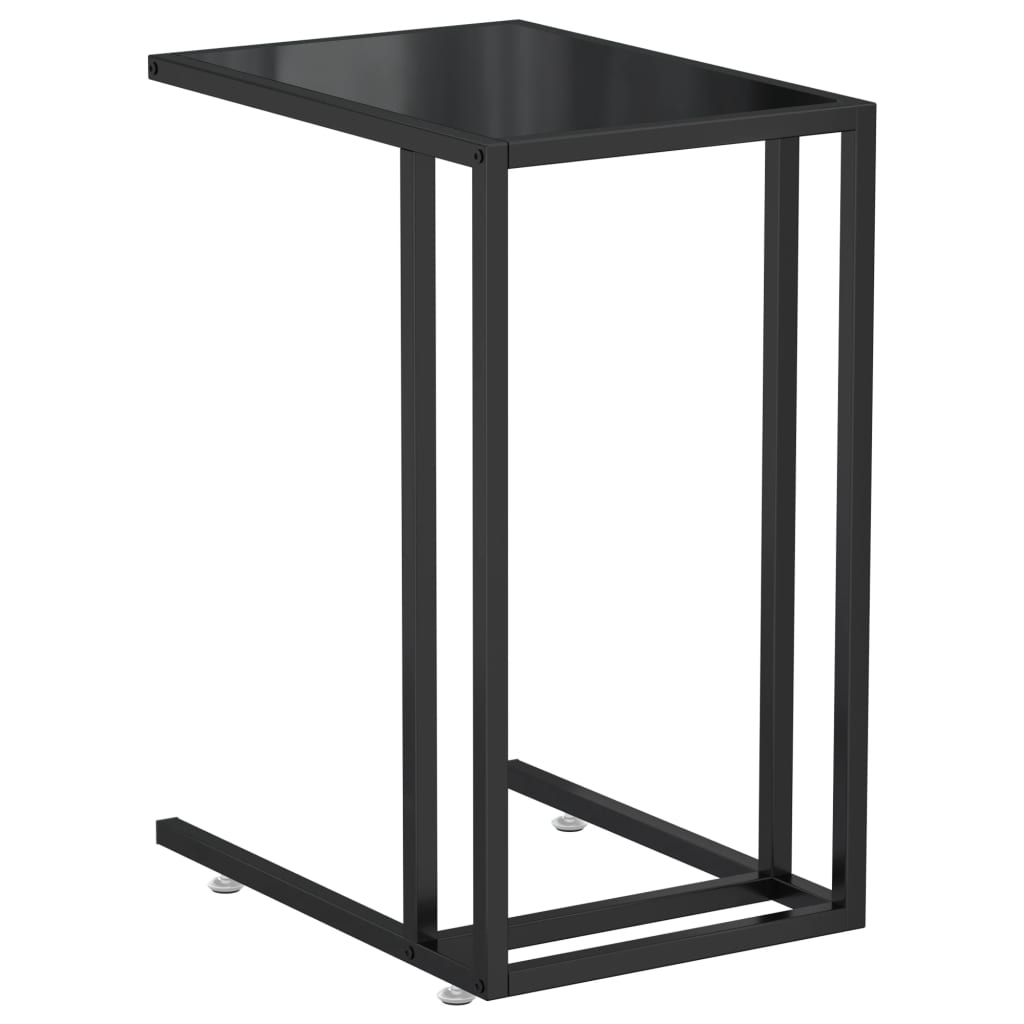 sidebord 50x35x65 cm hærdet glas sort