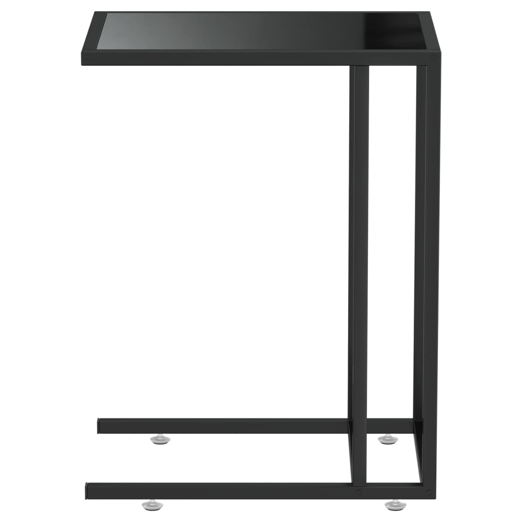 sidebord 50x35x65 cm hærdet glas sort