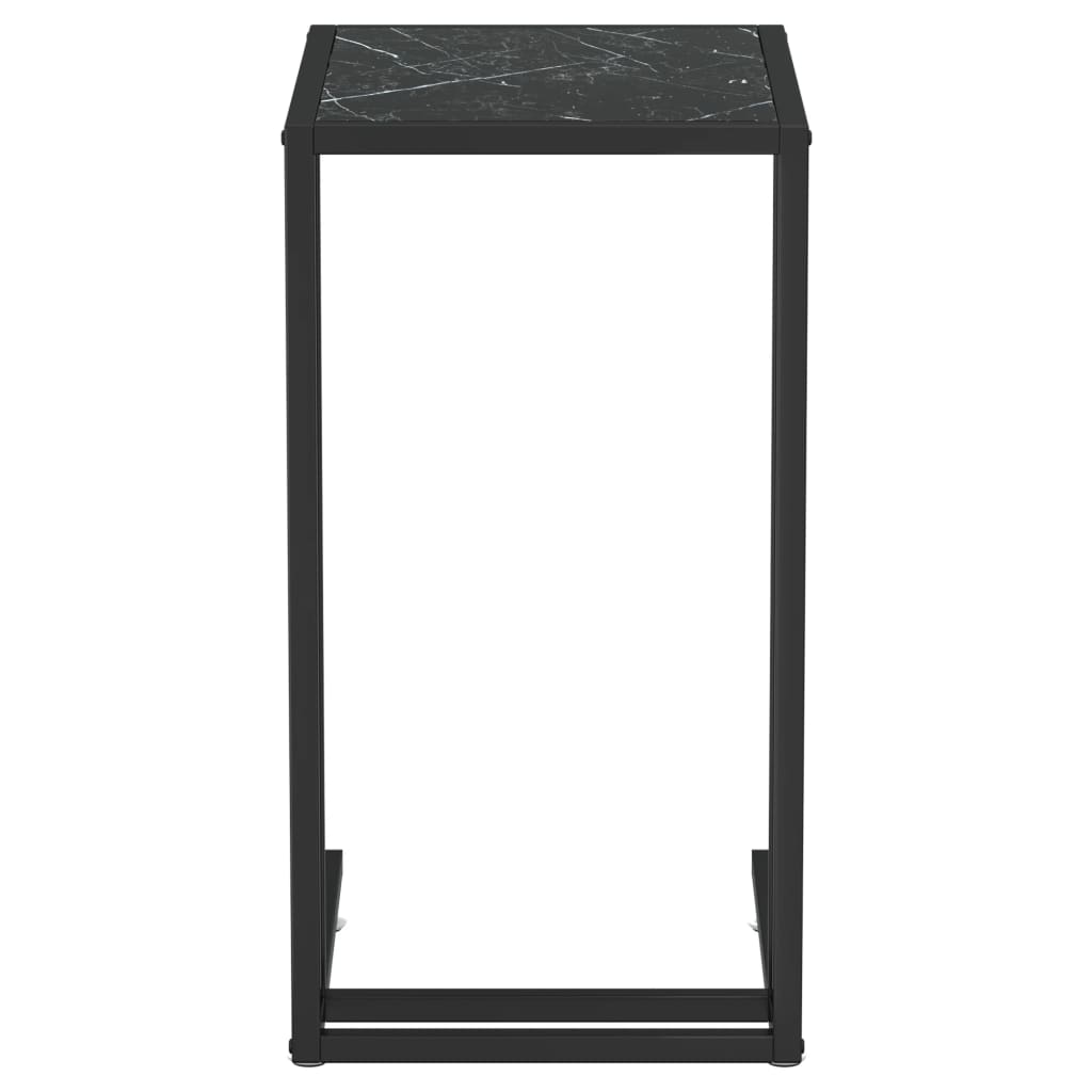 sidebord 50x35x65 cm hærdet glas sort marmor