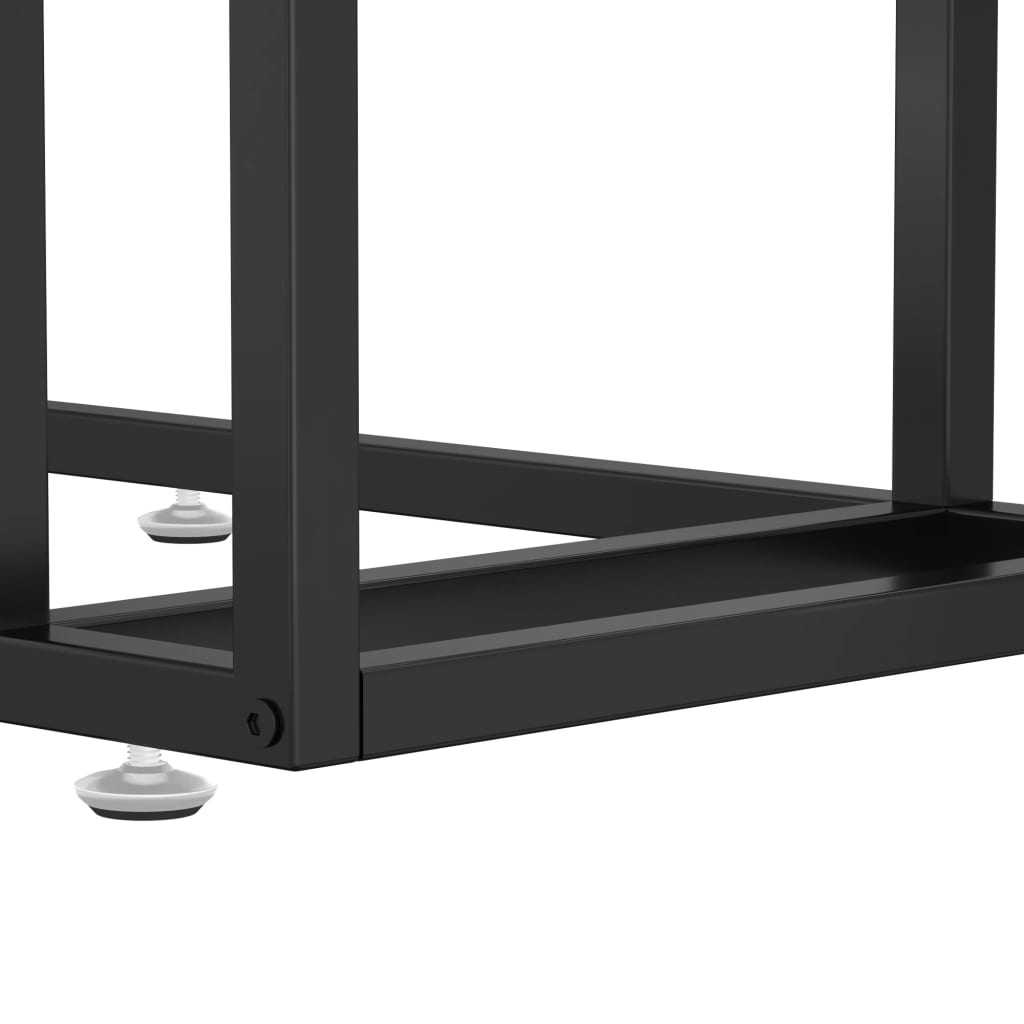 sidebord 50x35x65 cm hærdet glas sort marmor