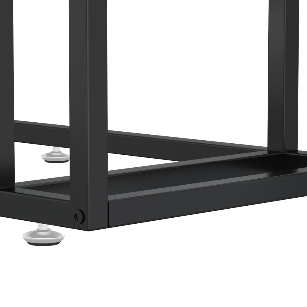 sidebord 50x35x65 cm hærdet glas hvid marmor