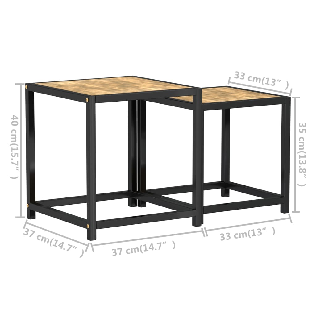 sideborde 2 stk. MDF sort og gul