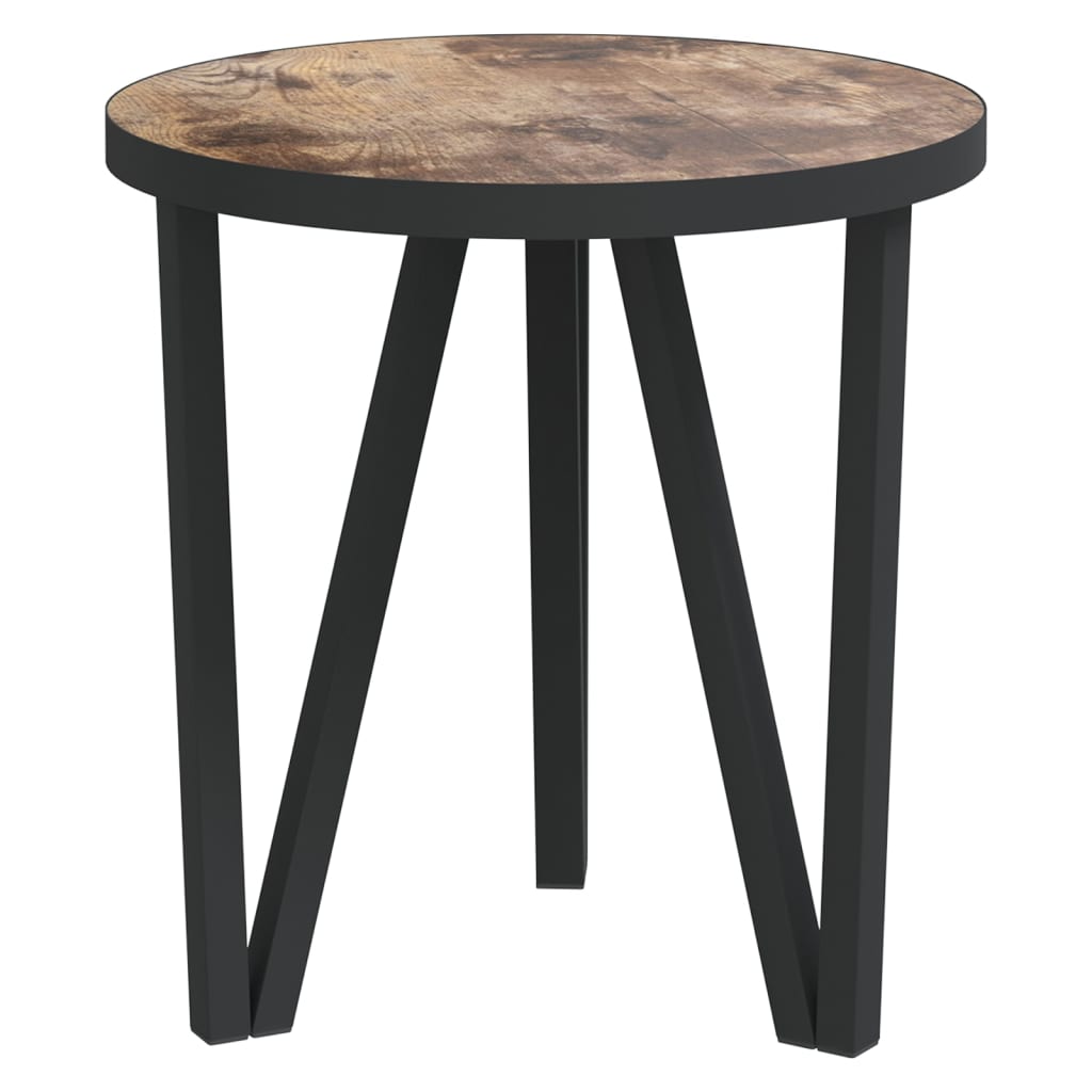 sidebord Ø35 cm MDF sort og gul