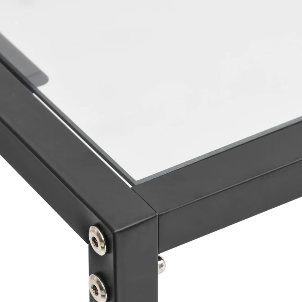 konsolbord 140x35x75,5 cm hærdet glas transparent